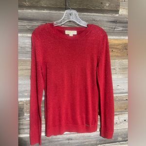 MICHAEL Michael Kors  red shimmer sweater crew neck size small